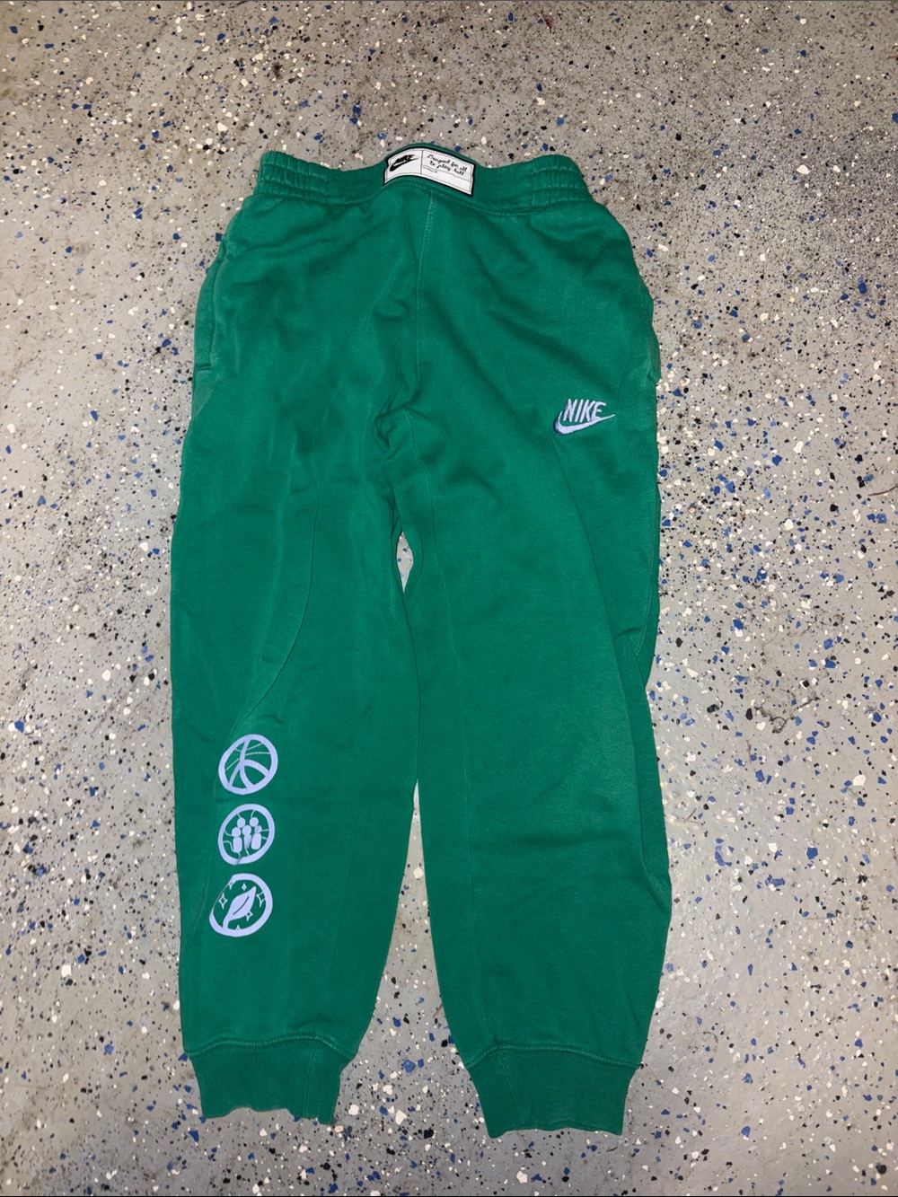 Nike Green Graphic Logo Joggers for Kids